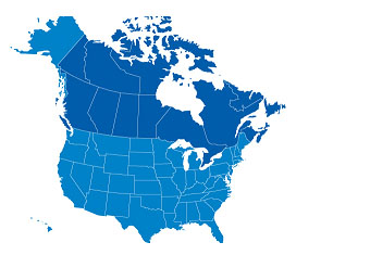 Canada and USA mini mesh shipping map